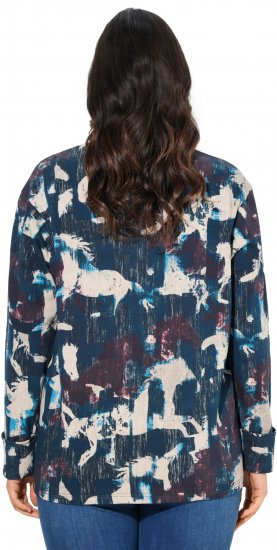 Ulla Popken Horse Print Long Sleeve Sweatshirt Navy - Felpe & felpe con cappuccio - 