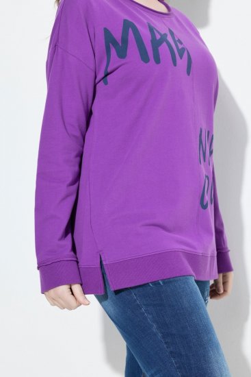 Ulla Popken Magnifique Split Style Sweatshirt Purple - Felpe & felpe con cappuccio - Felpe, Hoodie e Maglieria Calda