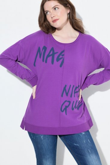 Ulla Popken Magnifique Split Style Sweatshirt Purple - Felpe & felpe con cappuccio - Felpe, Hoodie e Maglieria Calda