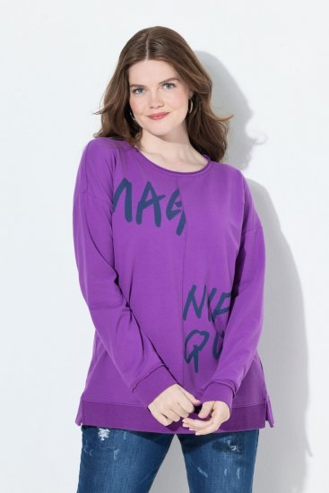 Ulla Popken Magnifique Split Style Sweatshirt Purple - Felpe & felpe con cappuccio - Felpe, Hoodie e Maglieria Calda