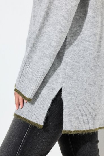 Ulla Popken Decorative Seam Sweater Light Grey Melange - Felpe & felpe con cappuccio - Felpe, Hoodie e Maglieria Calda