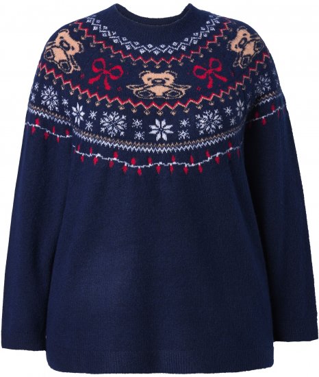 Ulla Popken Norwegian Style Christmas Sweater Blue - Felpe & felpe con cappuccio - 