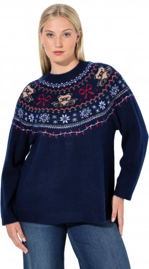 Ulla Popken Norwegian Style Christmas Sweater Blue - Felpe & felpe con cappuccio - 