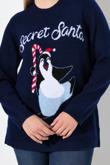 Ulla Popken Christmas Motif Classic Fit Sweater Navy - Felpe & felpe con cappuccio - Felpe, Hoodie e Maglieria Calda