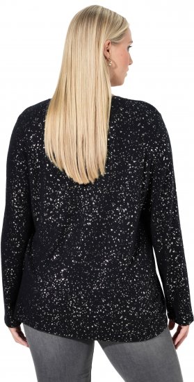 Ulla Popken Metallic Print Extra Soft Christmas Sweatshirt Black - Felpe & felpe con cappuccio - 