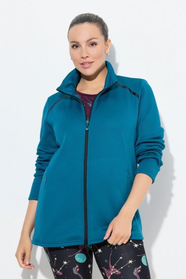 Ulla Popken Quick Drying Athletic Jacket Dark Petrol - Felpe & felpe con cappuccio - Felpe, Hoodie e Maglieria Calda