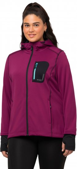 Ulla Popken HYPRAR Zip Front Hooded Stretch Sweatshirt Blackberry - Felpe & felpe con cappuccio - 