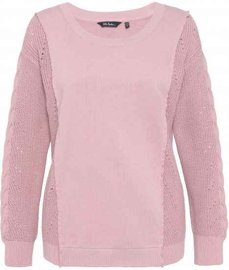 Ulla Popken Mixed Knit Patch Look Sweatshirt Old Pink - Felpe & felpe con cappuccio - Felpe, Hoodie e Maglieria Calda