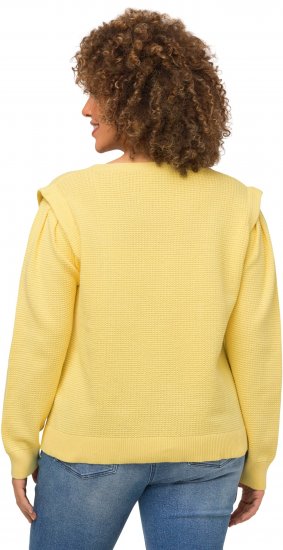 Ulla Popken Shoulder Accent Classic Fit Textured Knit Sweater Lemon Yellow - Felpe & felpe con cappuccio - Felpe, Hoodie e Maglieria Calda