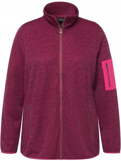 Ulla Popken Knit Fleece-Lined Zippered Jacket Fuchsia Pink - Felpe & felpe con cappuccio - Felpe, Hoodie e Maglieria Calda