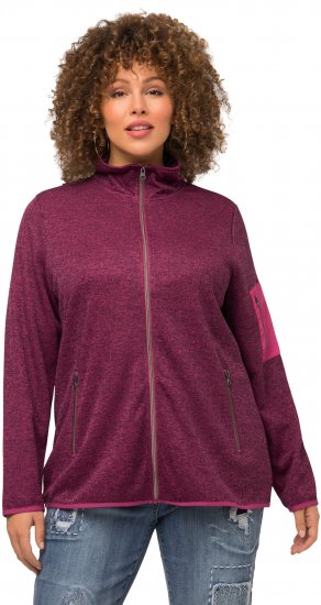 Ulla Popken Knit Fleece-Lined Zippered Jacket Fuchsia Pink - Felpe & felpe con cappuccio - Felpe, Hoodie e Maglieria Calda