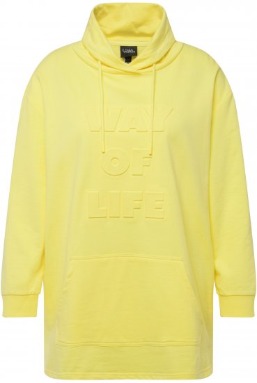 Ulla Popken Embossed Letter Sweatshirt Lemon Yellow - Felpe & felpe con cappuccio - 