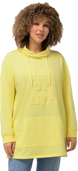 Ulla Popken Embossed Letter Sweatshirt Lemon Yellow - Felpe & felpe con cappuccio - 