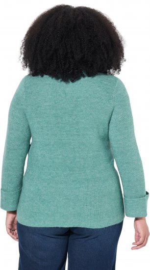 Ulla Popken Asymmetric Zipper Turtleneck Sweater Green - Felpe & felpe con cappuccio - 