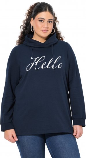 Ulla Popken HELLO Classic Fit Stand-Up Collar Sweatshirt Navy - Felpe & felpe con cappuccio - 
