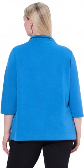 Ulla Popken Classic Fit with Side Slits 3/4 Sleeve Sweatshirt Royal Blue - Felpe & felpe con cappuccio - 