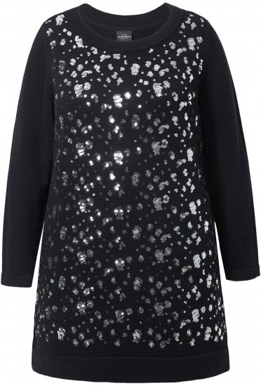 Ulla Popken Sequined Soft Fine Knit Sweater Black - Felpe & felpe con cappuccio - 