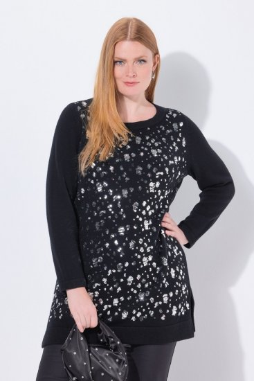 Ulla Popken Sequined Soft Fine Knit Sweater Black - Felpe & felpe con cappuccio - Felpe, Hoodie e Maglieria Calda