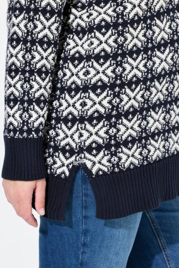 Ulla Popken Eco Cotton Geometric Snowflake Sweater Navy - Felpe & felpe con cappuccio - Felpe, Hoodie e Maglieria Calda