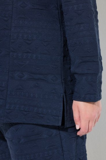 Ulla Popken Eco Cotton Stripe Textured Sweatshirt Navy - Felpe & felpe con cappuccio - Felpe, Hoodie e Maglieria Calda