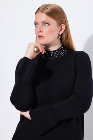 Ulla Popken Flared Sleeve Turtleneck Sweater Black - Felpe & felpe con cappuccio - Felpe, Hoodie e Maglieria Calda