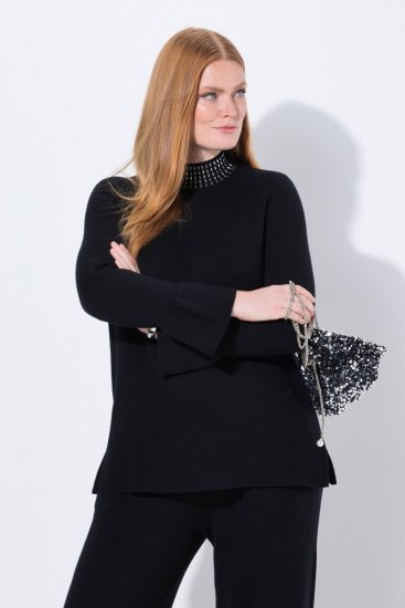 Ulla Popken Flared Sleeve Turtleneck Sweater Black - Felpe & felpe con cappuccio - Felpe, Hoodie e Maglieria Calda