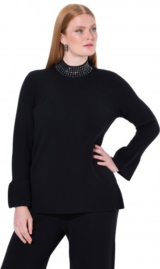 Ulla Popken Flared Sleeve Turtleneck Sweater Black - Felpe & felpe con cappuccio - 