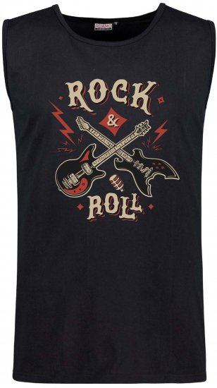 Adamo Motiv Rock and Roll Tank Top Black - Magliette senza maniche/Tank tops - Magliette senza maniche Taglie Forti
