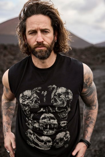 JP1880 Tanktop Skulls Black - Magliette - Magliette Uomo Taglie Forti