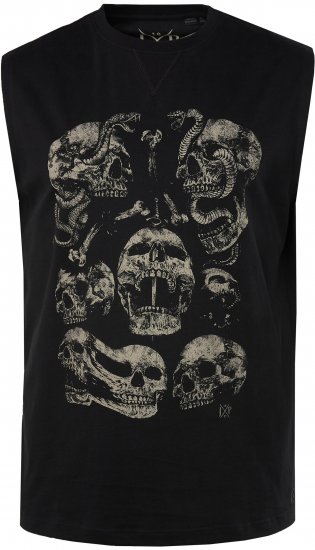 JP1880 Tanktop Skulls Black - Magliette - Magliette Uomo Taglie Forti