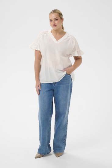 Kaffe Curve Valeria Top Chalk - Top - 