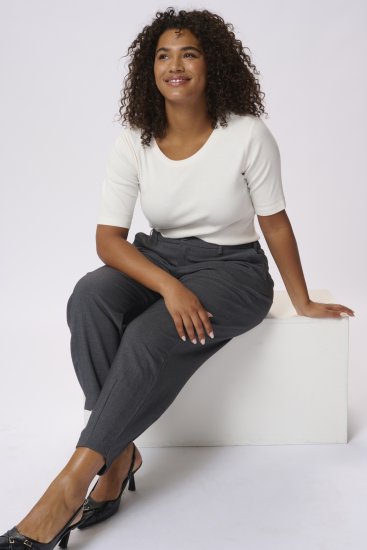 Kaffe Curve Merla Pantaloni Dark Grey Melange - Jeans & Pantaloni Donna Taglie Comode – Plus Size - 