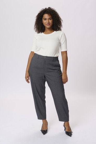 Kaffe Curve Merla Pantaloni Dark Grey Melange - Jeans & Pantaloni Donna Taglie Comode – Plus Size - 
