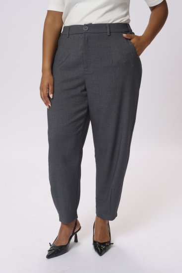 Kaffe Curve Merla Pantaloni Dark Grey Melange - Jeans & Pantaloni Donna Taglie Comode – Plus Size - 