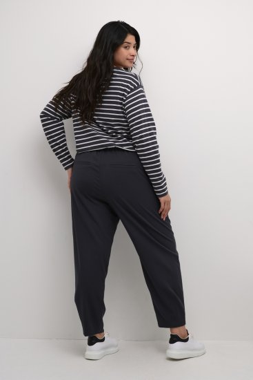 Kaffe Curve Merla Pantaloni Nero Oyster - Jeans & Pantaloni Donna Taglie Comode – Plus Size - 