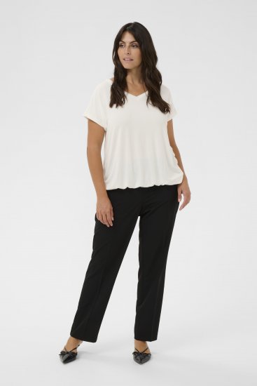 Kaffe Curve Jena V-Neck T-shirt Chalk - T-shirt - 