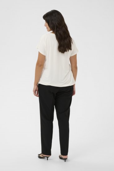 Kaffe Curve Jena V-Neck T-shirt Chalk - T-shirt - 