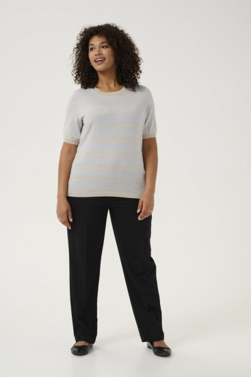 Kaffe Curve Lizzy Maglione a righe Beige/Blu tenue - T-shirt stampate da donna - 