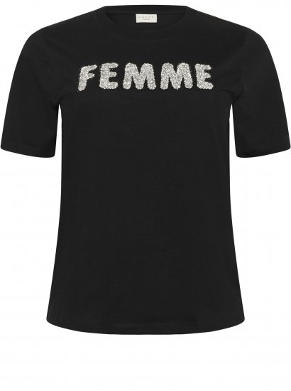 Kaffe Curve Ariana T-Shirt Black - T-shirt - 