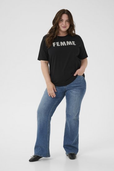 Kaffe Curve Ariana T-Shirt Black - T-shirt - 