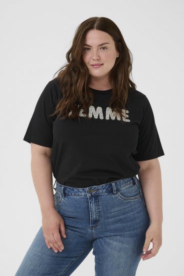 Kaffe Curve Ariana T-Shirt Black - T-shirt - 