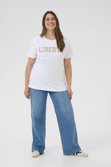 Kaffe Curve June T-shirt Bianco - T-shirt stampate da donna - 