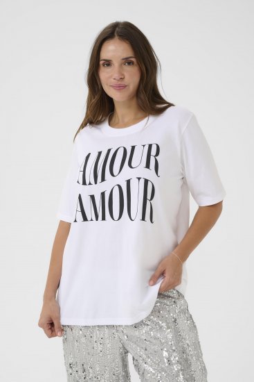 Kaffe Curve Chari T-Shirt Optical White - T-shirt - 