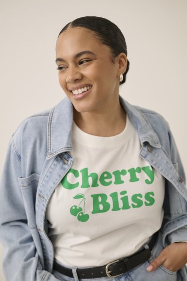 Kaffe Curve Chari T-Shirt Chalk - T-shirt - 