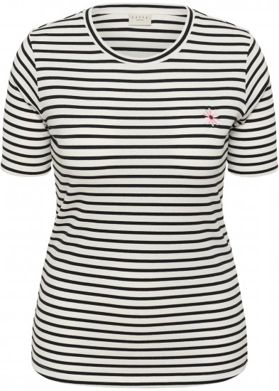 Kaffe Curve Lia Flower T-Shirt Chalk/Deep Black - T-shirt - 
