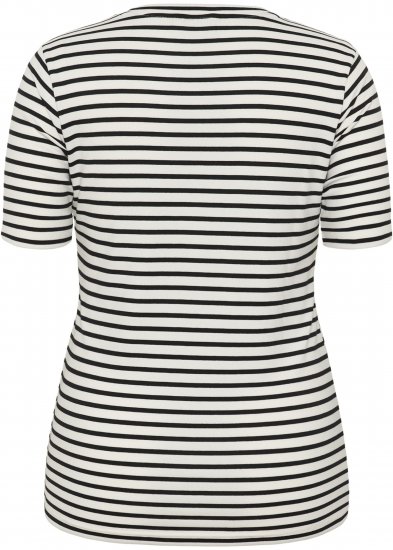Kaffe Curve Lia Flower T-Shirt Chalk/Deep Black - T-shirt - 