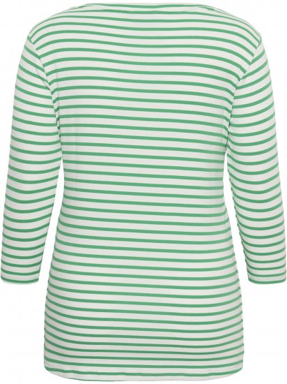 Kaffe Curve Lia Boatneck 3/4 T-Shirt Chalk/Bright Green - Maglie e top - 