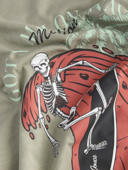 Jack & Jones King Crew Neck T-Shirt Grey - Magliette con stampa - Magliette con stampa taglie forti