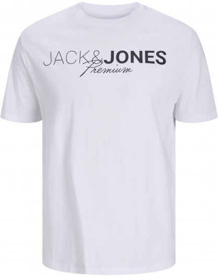 Jack & Jones Blaneo Short Sleeve T-Shirt White - Magliette - Magliette Uomo Taglie Forti