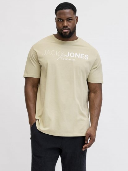 Jack & Jones Blaneo Short Sleeve T-shirt Beige - Magliette - Magliette Uomo Taglie Forti